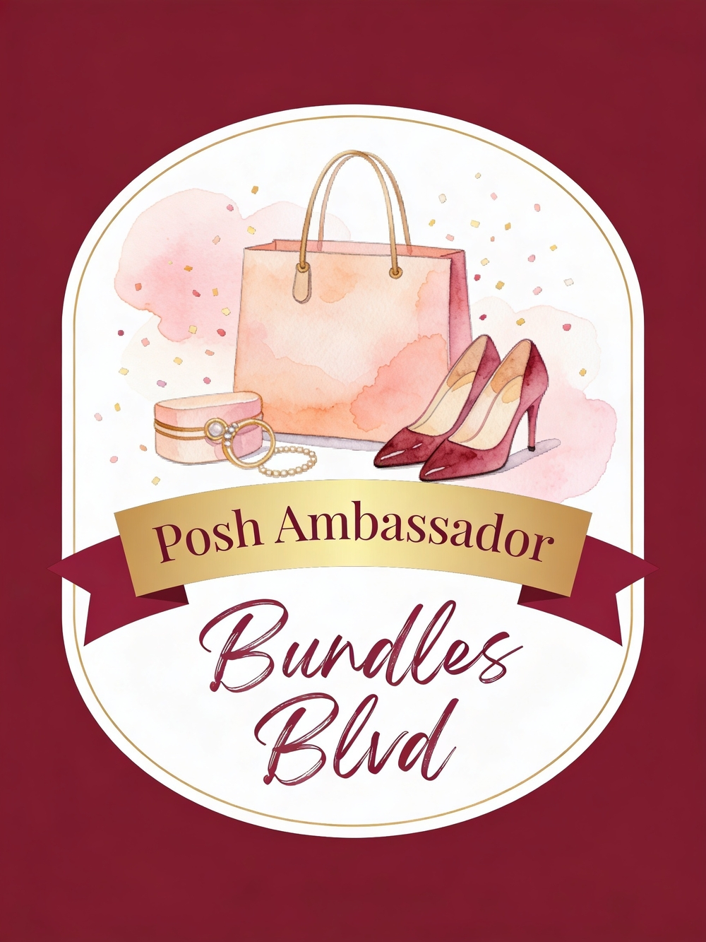Posh Ambassador Bundles Blvd Graphic Poster - Burgundy & Blush
